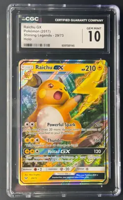 Raichu GX 029/073 Shining Legends Pokemon Card CGC GEM MINT 10 Holo - Image 1