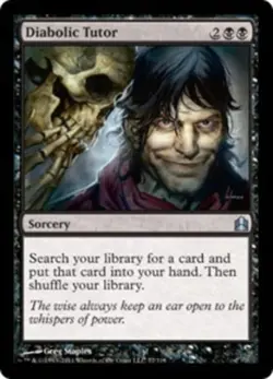 MTG Diabolic Tutor, Commander 2011, Heavily Played, English - Image 1