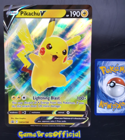 Pikachu V - SWSH198 - Jumbo Oversized Full Art Pokemon TCG Black Star Promo - NM - Image 1