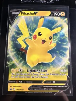 Pikachu V SWSH198 Holo Ultra Rare Black Star Promo Pokemon TCG NM - Image 1