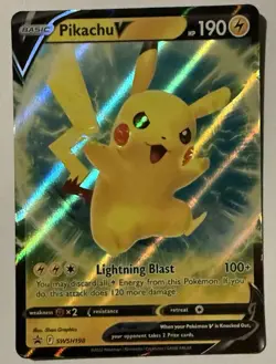 Pokemon TCG - Pikachu V SWSH198 JUMBO Oversize Black Star Promo Card M/NM - Image 2