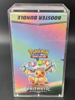 Pokemon SV8.5 Prismatic Evolutions Sealed Booster Bundle Display W/Acrylic Case - Image 1