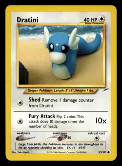 Dratini 63/105 Common Neo Destiny WOTC Pokemon LP - Image 1