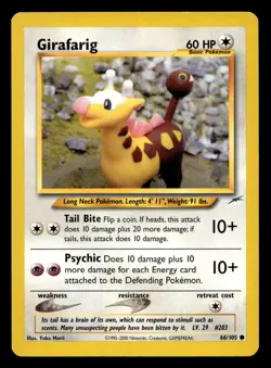 Girafarig 66/105 Common Neo Destiny WOTC Pokemon LP - Image 1