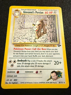 Pokemon Vintage WOTC Giovanni's Persian 8/132 Gym Challenge Holo LP+ - Image 1