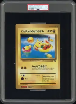 1998 Pokemon Japanese Corocoro Jumbo Promo Pikachu Summer Vacation PSA 9 MINT - Image 1