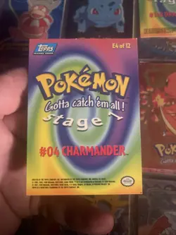 Pokemon Topps Blue Label 1998 E4/12 #4 Holo Charmander - Image 2