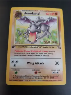 Aerodactyl 1st Edition (Prerelease) 1/62 Pokemon Fossil WOTC Holo Rare - Image 1