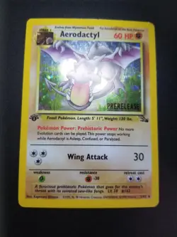 Aerodactyl 1st Edition (Prerelease) 1/62 Pokemon Fossil WOTC Holo Rare - Image 2