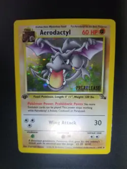 Aerodactyl 1st Edition (Prerelease) 1/62 Pokemon Fossil WOTC Holo Rare - Image 3