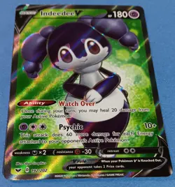 Pokemon - Indeedee V 192/202 - Sword & Shield Base Set - Full Art Textured - NM - Image 2