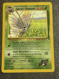 Sabrina’s Venomoth 34/132 Gym Heroes Non Holo Vintage 2000 Pokemon TCG - Image 1