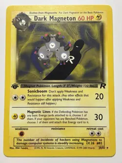 Pokemon TCG Dark Magneton 28/82 Team Rocket 1st Edition Non-Holo Rare - Image 1