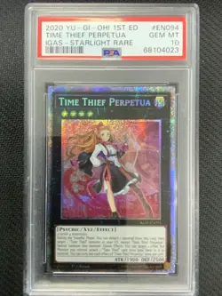Yugioh Time Thief Perpetua 1st Edition IGAS-EN094 Starlight Rare PSA 10 - Image 1