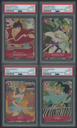 Lot of (10) PSA 10 Sequential Set 2024 One Piece English Version 1st Anniversary - Image 3