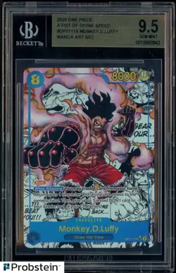 2025 One Piece A Fist of Divine Speed OP11118 Monkey D. Luffy Manga BGS 9.5 - Image 1