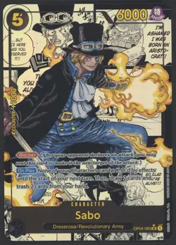 One Piece Card Game Kingdoms of Intrigue Sabo Manga Alt Art OP04-083 SR English - Image 1