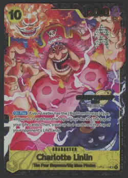 2024 ONE PIECE PROMOS OFFICIAL EVENT TOP PRIZE #114 CHARLOTTE LINLIN - Image 1