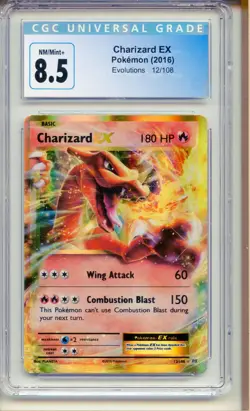 Pokemon TCG Charizard-EX XY Evolutions 12/108 Holo Holo Rare EX Graded CGC - Image 1