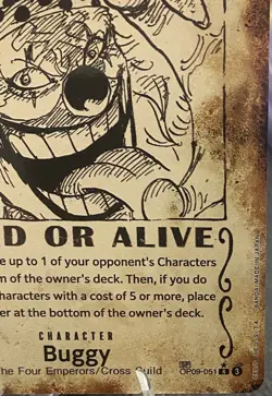 One Piece TCG - Buggy (Wanted Poster) SP OP09-051 Emperors in the New World - Image 5