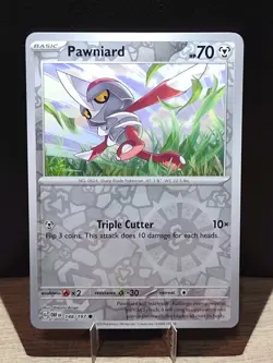 Wooper 126/197 & Pawniard 148/197 Obsidian Flames Reverse Holo Pokemon Cards - Image 5