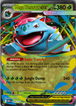 Mega Venusaur ex 003/132 Mega Evolution Ultra Rare Holo Pokemon Card NM - Image 1