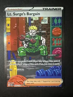 Pokemon TCG Lt. Surge's Bargain Mega Evolution Card 185/132 Near Mint - Image 1