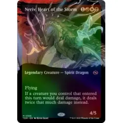 FOIL NERIV, HEART OF THE STORM (BORDERLESS) Tarkir: Dragonstorm TDM Magic MTG - Image 1