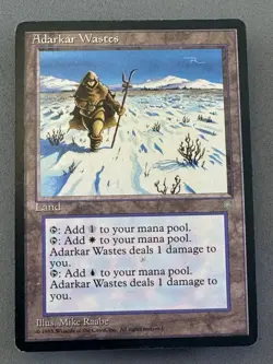 Adarkar Wastes Ice Age Rare Regular-MTG-LP EX-Dual Mana “Pain Land” - Image 1