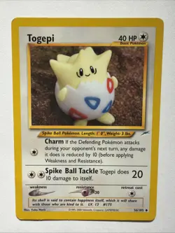 Pokemon TCG Togepi 56/105 LP Neo Destiny WOTC TCG - Image 1