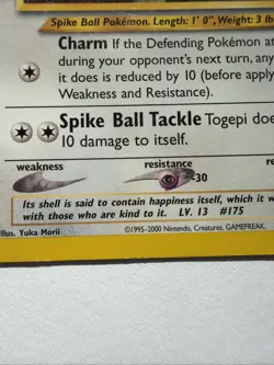 Pokemon TCG Togepi 56/105 LP Neo Destiny WOTC TCG - Image 4