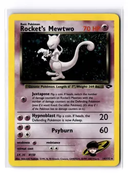 ROCKET'S MEWTWO 14/132 HOLO RARE GYM CHALLENGE POKEMON NM - Image 1