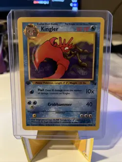 Pokemon TCG Kingler Fossil 38 Regular 1st Edition Uncommon NM - Image 1