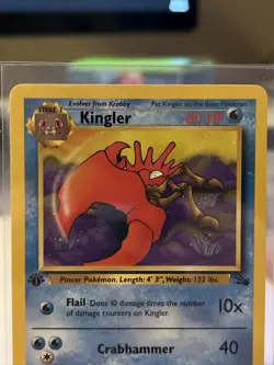 Pokemon TCG Kingler Fossil 38 Regular 1st Edition Uncommon NM - Image 2