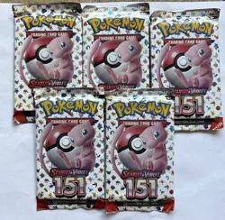 (5) Pokemon TCG Scarlet & Violet 151 Booster Packs- 5 Total Factory Sealed - Image 1