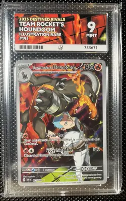 Pokemon TCG Team Rocket's Houndoom Card 191/182 Destined Rivals Ace Mint 9 IR - Image 1