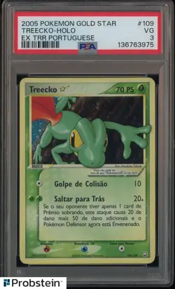 2005 Pokemon Gold Star Ex Trr Portuguese #109 Treecko Holo PSA 3 VG - Image 1