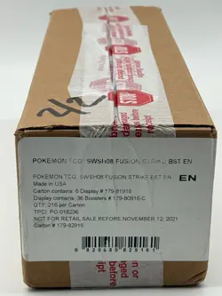 Pokemon TCG SWSH08 Fusion Strike Booster Box Case Sealed - Image 1