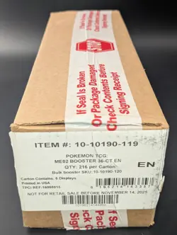 Pokemon Mega Evolution Phantasmal Flames ME02 Booster 6-Box Sealed Case - Image 1