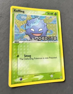 VINTAGE POKEMON 2005 KOFFING 62/107 Ex DEOXYS-HOLO BLEED ERROR-REV HOLO -STAMPED - Image 3