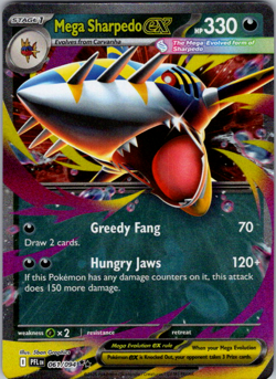 Mega Sharpedo ex 061/094 Phantasmal Flames Holo Double Rare Pokemon NM-MT - Image 1