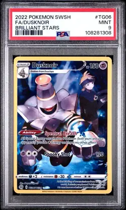 2022 Pokemon Brilliant Stars # TG06 Full Art Dusknoir PSA 9 MINT Trusted Seller! - Image 1