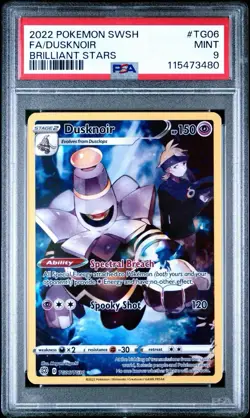 2022 Pokemon Brilliant Stars # TG06 Full Art Dusknoir PSA 9 MINT Trusted Seller! - Image 1