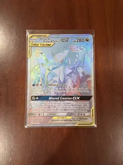 Pokemon TCG Cosmic Eclipse Arceus & Dialga & Palkia GX Rainbow Rare Card 258/236 - Image 1