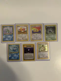 Vintage Pokemon Card Lot With 2 Damaged Holos! Dark Golbat And Kangaskhan! - Image 1