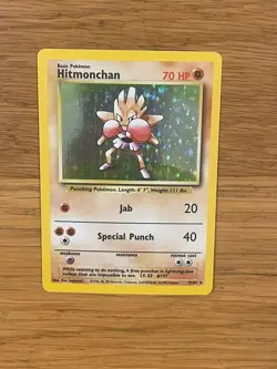 Hitmonchan - 7/102 - Pokemon Base Set Unlimited Holo Rare Card NM - Image 1