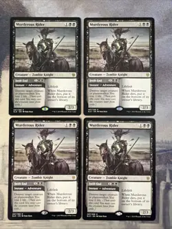4x Murderous Rider- Throne Of Eldraine- NM- Mtg Magic The Gathering- Playset - Image 1