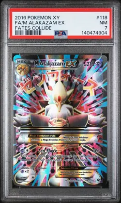Pokemon M Alakazam EX XY Fates Collide Full Art #118 PSA 7 - Image 2