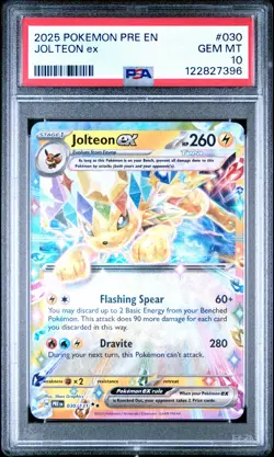 2025 POKEMON PRE EN-PRISMATIC EVOLUTIONS #030 JOLTEON EX PSA 10 - Image 1