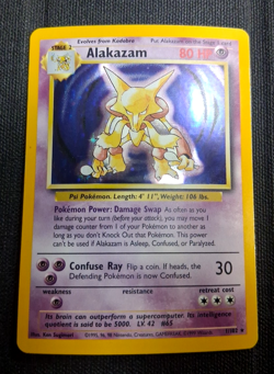 Pokemon Alakazam 1/102 Base Set Holo LP Fast Ship - Image 1
